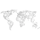 Artgeist Map of the World - white solids fototapetti