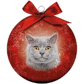 Plenty Gifts Plenty Huurre harmaa kissa joulupallo