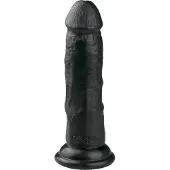 EasyToys - realistinen dildon imukupilla (15,5 cm, musta)