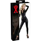 Late X Pitkähihainen Lateksinen Catsuit - Musta - 2XL