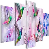 Artgeist Colourful Hummingbirds Wide Violet taulusetti