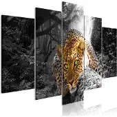 Artgeist Leopard Lying Wide Grey taulusetti