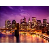 Artgeist Manhattan ja Brooklyn Bridge yöllä fototapetti