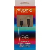 Enjoy 3-metrin microUSB lataava datakaapeli (musta)