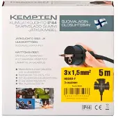 Kempten IP44 3-os 5m jatkojohto