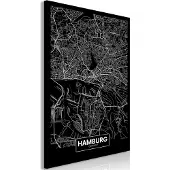 Artgeist Dark Map Of Hamburg Vertical taulu