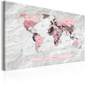 Artgeist World Map: Pink Continents taulu