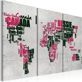 Artgeist Kartta World (Ranskankielinen) - Triptyykki taulusetti