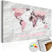Artgeist Pink Continents [Cork Map] korkkitaulu