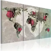 Artgeist Maailman Kartta: Täysikuu - Triptyykki taulusetti