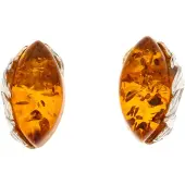 Silver Bar Ovalfire/Amber korvakorut
