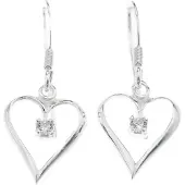 Silver Bar Hannah heart korvakorut