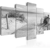 Artgeist Morning On The Beach - Black And White taulusetti