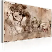 Artgeist Retro Style: Woman And Roses taulu