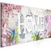 Artgeist Home And Hummingbirds Pink Narrow taulu