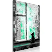 Artgeist Longing Kitty Vertical Green taulu