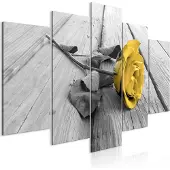 Artgeist Rose On Wood Wide Yellow taulusetti