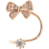 Silver Bar Bow Cuffs kullatut hopeakorvakorut