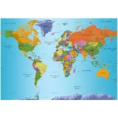 Kärkkäinen Artgeist World Map: Colourful Geography itseliimautuva fototapetti