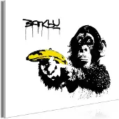 Artgeist Banksy: Monkey with Banana (1 Part) Wide taulu