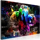 Artgeist Colorful Elephants (1 Part) Wide taulu
