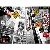 Artgeist NYC merkkejä yksivärinen tausta fototapetti