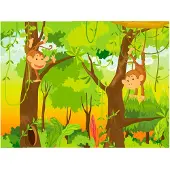 Artgeist jungle - monkeys fototapetti