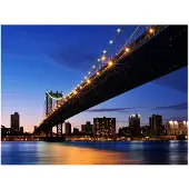 Artgeist Manhattan Bridge valaistu yöllä fototapetti