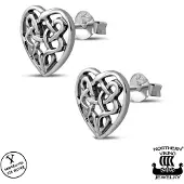 Northern Viking Jewelry Celtic Knot Heart korvakorut