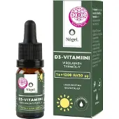 Nogel D3-vitamiini Virolainen Tyrniöljy 30 μg 10 ml ravintolisä
