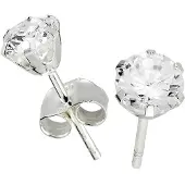 Silver Bar zirkoniakorvakorut kirkas 4 mm 3741