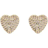 Sno of sweden Stina Heart Ear G/Clear - Onesize - Gold - ONE SIZE
