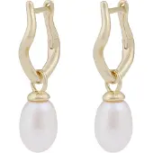 Sno of sweden Hilma Small Ring Pendant Ear G/White - Onesize - Gold - ONE SIZE