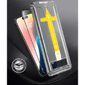 Le-On Silk Print iPhone 16 Pro panssarilasi asennuskehikolla