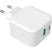 GreyLime 38W PD & QC seinälaturi - USB-C, USB-A - Valkoinen