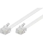 Deltaco puhelinkaapeli RJ11-RJ11 uros/uros 3m, valkoinen