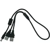 Silex E1639, 0,5 m, 2 x USB A, Musta