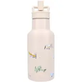 Kidzroom Stainless Steel Juomapullo 350 ml Small Talk, Beige