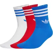 Adidas Originals Sukat '3-Stripes Crew 3 Pairs' kuninkaallisen sininen / punainen / valkoinen