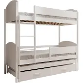 ADRK Furniture Kaksikerroksinen lasten sänky Leia, 200x90 cm, valkoinen