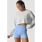 ICANIWILL Everyday Relaxed Cropped Long Sleeve White Melange