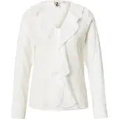 ONLY Onlisa Ls V-Neck Frill Top Wvvn - White - S