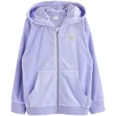 Lindex Hoodie In Velour - Purple - 110/116