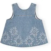Ganni Broderie Anglaise Denim Top - Blue - 40