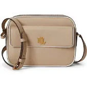 Ralph Lauren Marcy Crossbody-laukku Nahka 23 cm Beige
