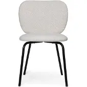 Ferm Living , Rico Ruokapöydän tuoli Black Soft Bouclé - Off-white/Sand