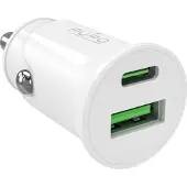 Puro Pro Lite Car Charger 1x USB-A + 1x USB-C Power Delivery 20W - White