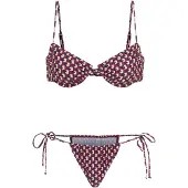 LASCANA Bikini ecru / laivastonsininen / viininpunainen