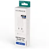 Vivanco Nopea USB-C 20W Kotilaturi + USB-C kaapeli 1.2m