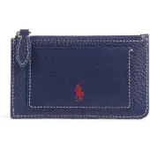 Ralph Lauren for woman. 427949872004 Navy blue Polo Play leather card holder (OSFA), Black, Casual